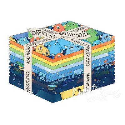 Fat Quarter Space Monsters, 12pcs/bundle