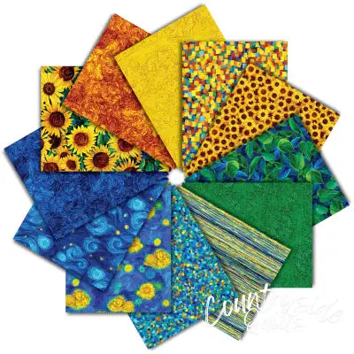 Fat Quarter Sunflower Symphony 12pcs/bundle