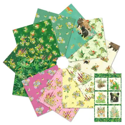 Fat Quarters Fernwood Friends, 12pcs/bundle