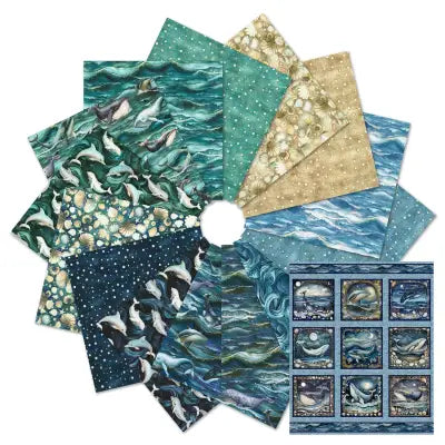 Fat Quarters Ocean Fantasy, 15pcs/bundle