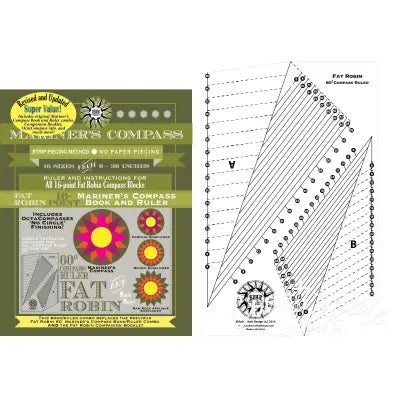 Fat Robin 16 Point Mariner's Compass Book and Ruler Combo