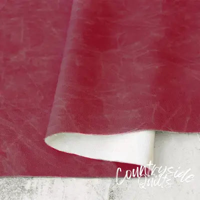 Faux Waxed Duck Canvas Cranberry 1 Yard Cut