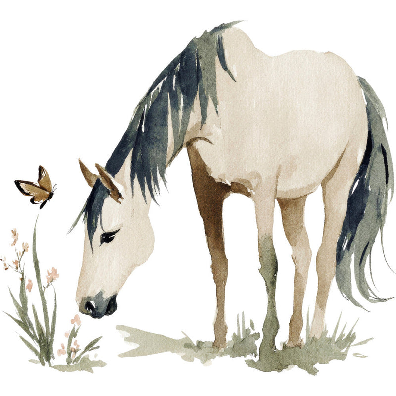 Watercolor Horses Fabric Panel 46