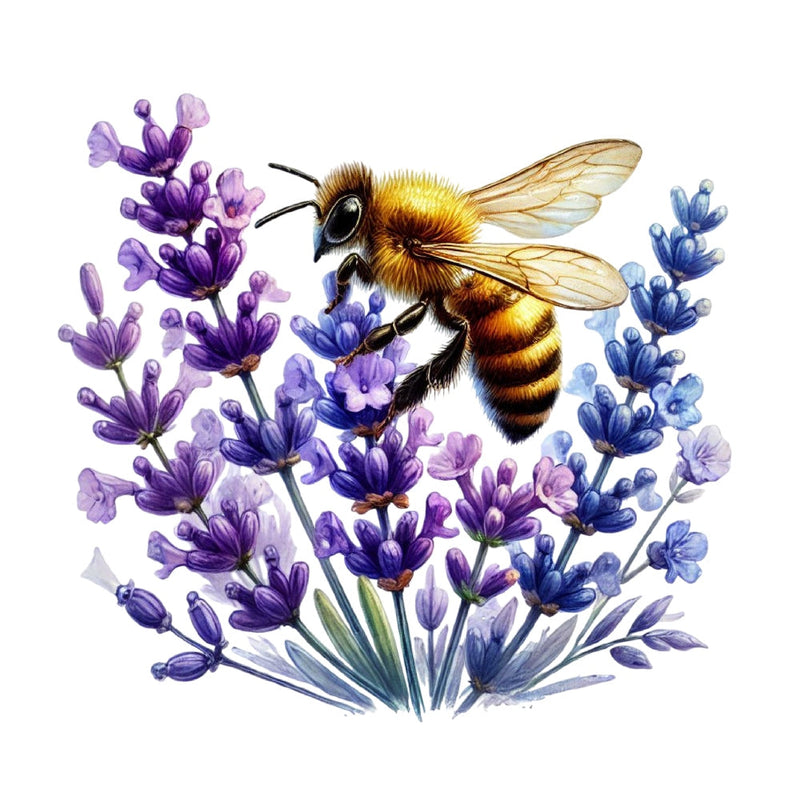 Watercolor Spring Bees Fabric Panel 28