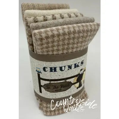 Felted Tans Wool Chunks 5pc 9in x 10in