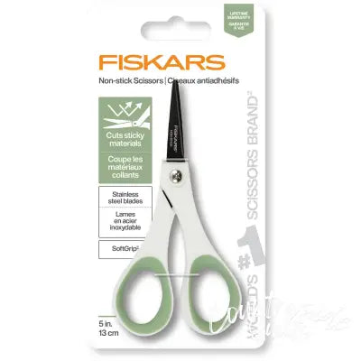 Fiskars Non-stick Titanium Softgrip Detail Scissors 5in Forest Fern