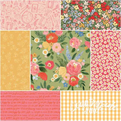 Floral Charms 1 Yard Bundle Green, 7pcs/bundle