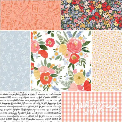Floral Charms 1 Yard Bundle White, 7pcs/bundle