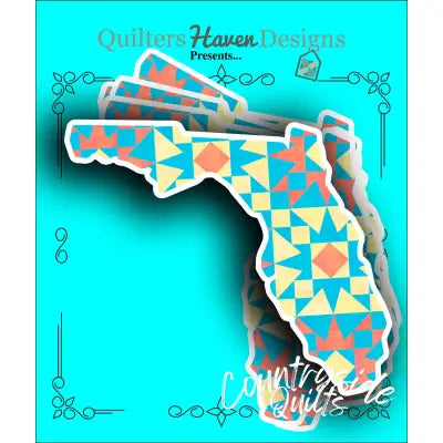 Florida Quilt Sticker 6pk