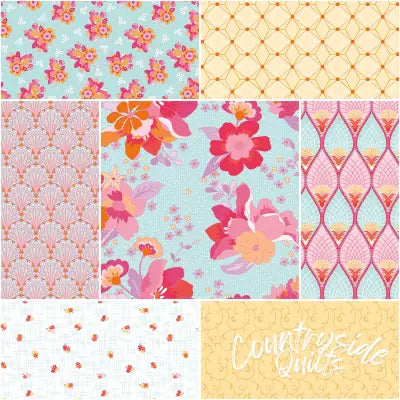 Flourish 1 Yard Bundle Aqua, 7pcs