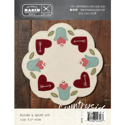 Flower & Heart Mat