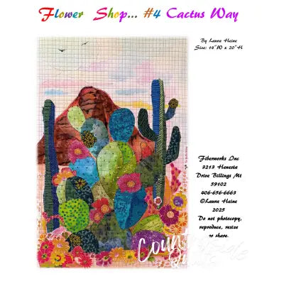 Flower Shop #4 Cactus Way Collage Pattern by Laura Heine
