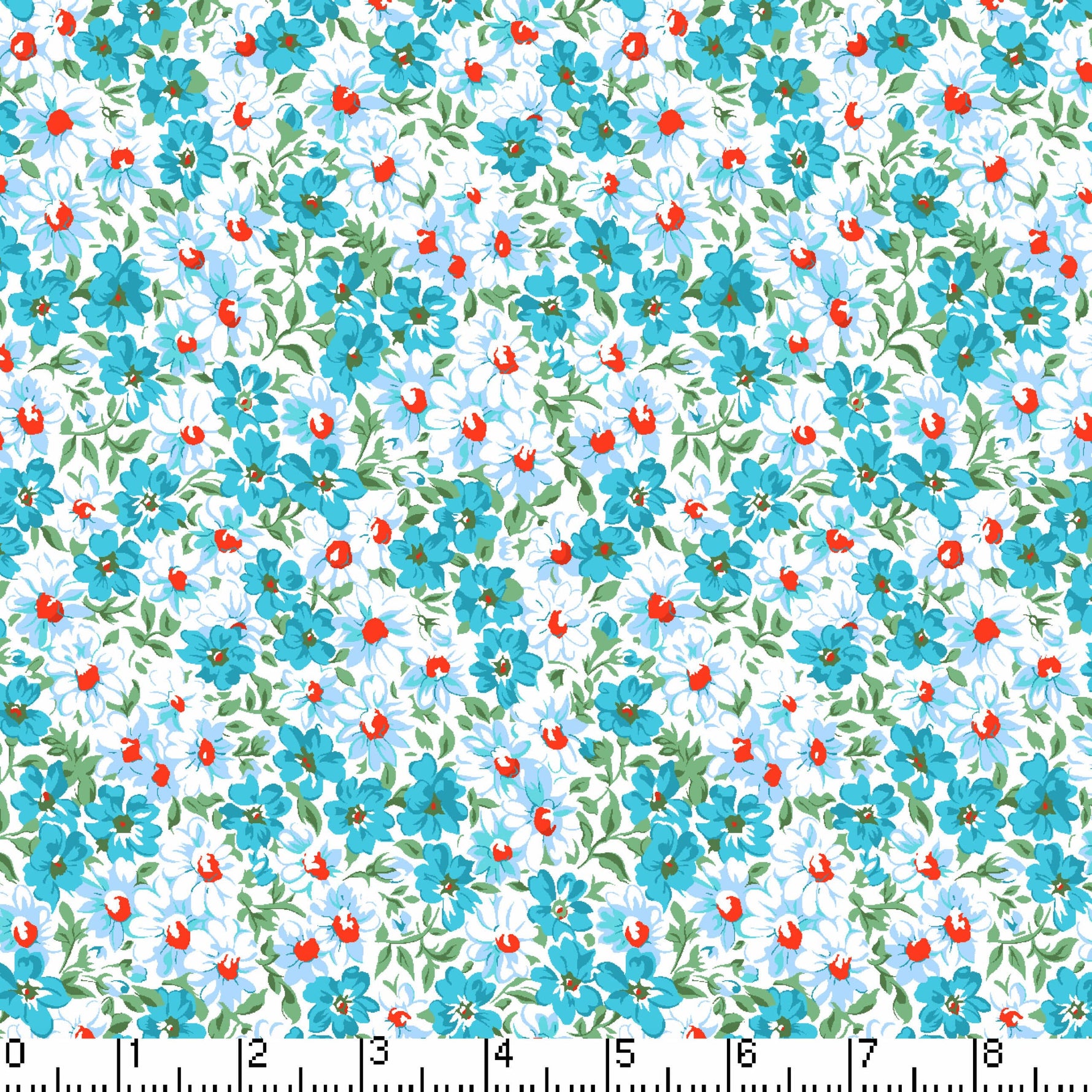 45" Flower Patch - Turquoise