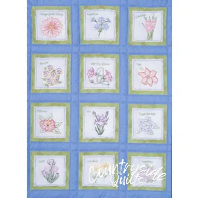 Flowers Theme Quilt Square