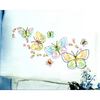 Fluttering Butterflies Lace Edge Pillowcase