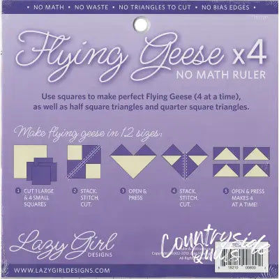 Flying Geese X 4   No Math Ruler 8 1/4in sq