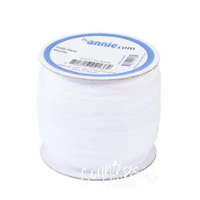 Fold-over Elastic 3/4in x 50yd White