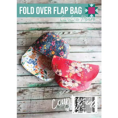 Fold Over Flap Bag - Postcard Pattern