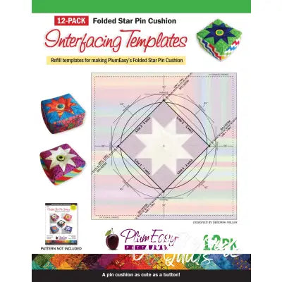 Folded Star Pincushion Template 12-pack