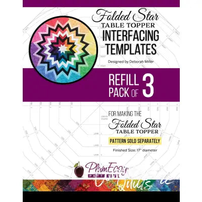 Folded Star Table Topper Interfacing Template - 3pk