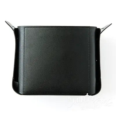 Folding Storage Tote Blank Black Leather