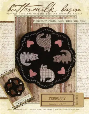 Folkart Penny Mats Thru the Year February Cats