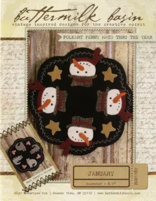 Folkart Penny Mats Thru the Year January snowman