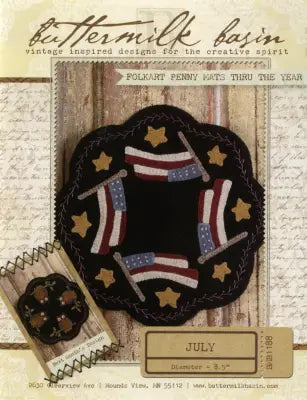 Folkart Penny Mats Thru the Year July Flags