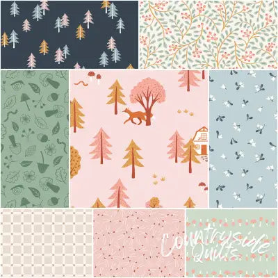 Forest Village 1 Yard Bundle Pink, 8pcs/bundle