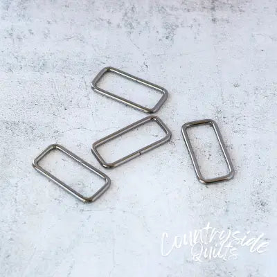 Four 2in Rectangle Rings Gunmetal