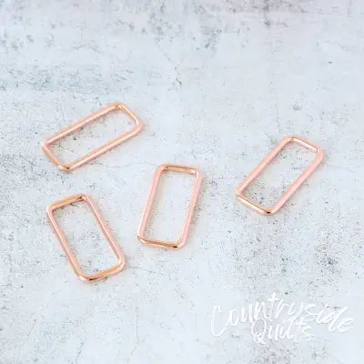 Four 2in Rectangle Rings Rose Gold