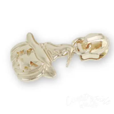 Four 5 Jack-O'-Lantern Zipper Pulls Gold