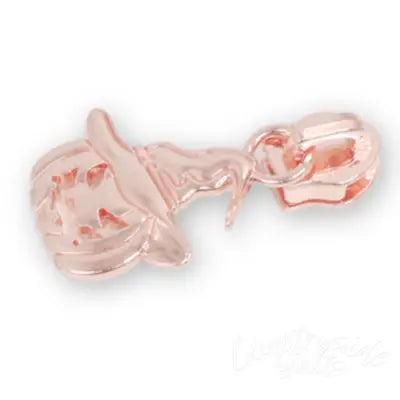Four 5 Jack-O'-Lantern Zipper Pulls Rose Gold