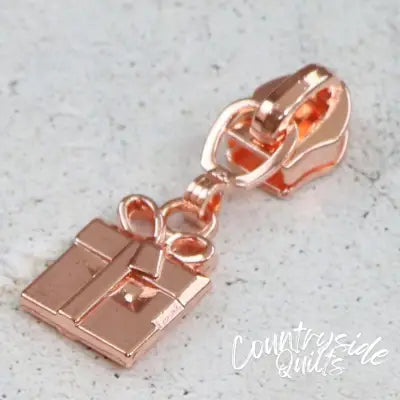 Four 5 Present Zipper Pulls Rose Gold