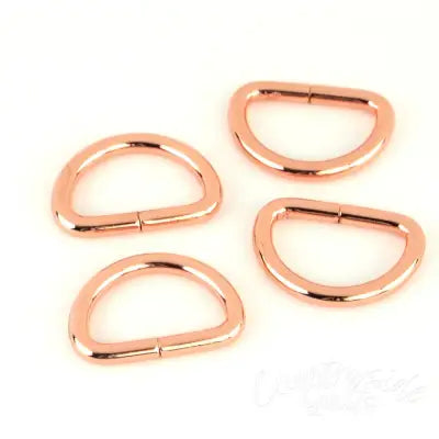 Four D-Rings 3/4 Rose Gold"