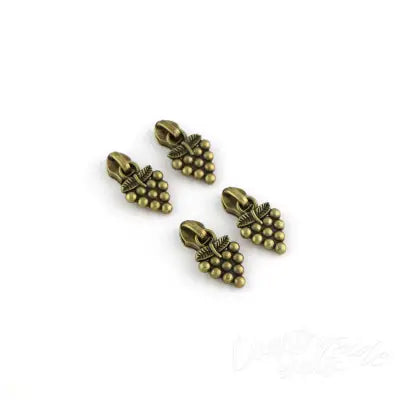 Four Grape Zipper Pulls Antique