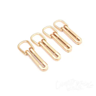 Four Textured Loop Strap Connectors Gold