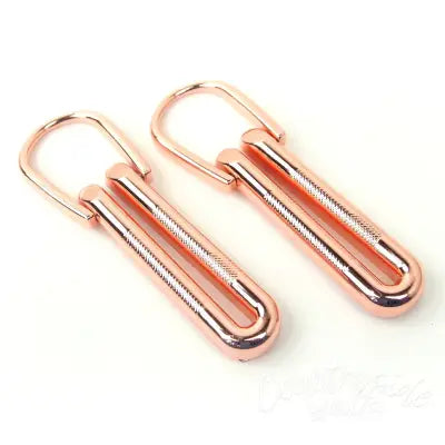 Four Textured Loop Strap Connectors Rose Gold