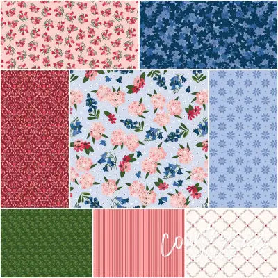 Foxglove 1 Yard Bundle Blue, 8 Pcs.