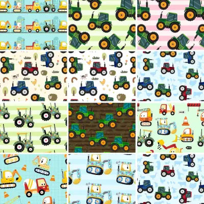 FQ Fat Quarters Tractor Tales 11pcs