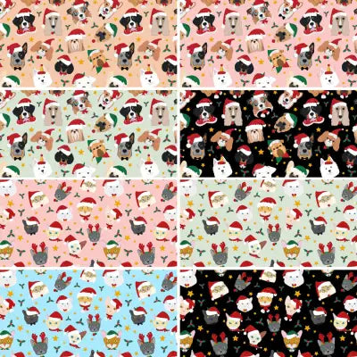FQ Fat Quarters Yuletide Tails 8pcs
