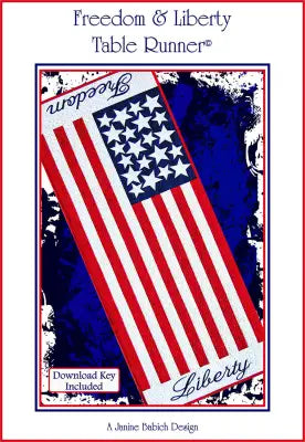 Freedom & Liberty Table Runner Machine Embroidery