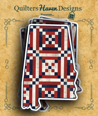Freedom Quilt Sticker Alabama 6pk