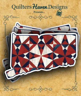 Freedom Quilt Sticker Connecticut 6pk
