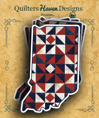 Freedom Quilt Sticker Indiana 6pk