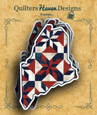 Freedom Quilt Sticker Maine 6pk