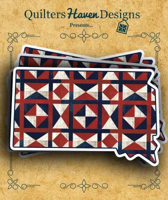Freedom Quilt Sticker South Dakota 6pk