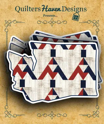 Freedom Quilt Sticker Washington 6pk