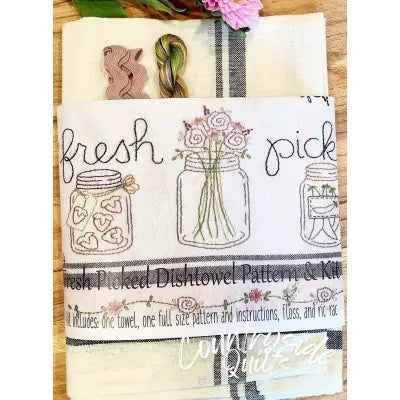 Fresh Picked Dishtowel Pattern and Floss Kit