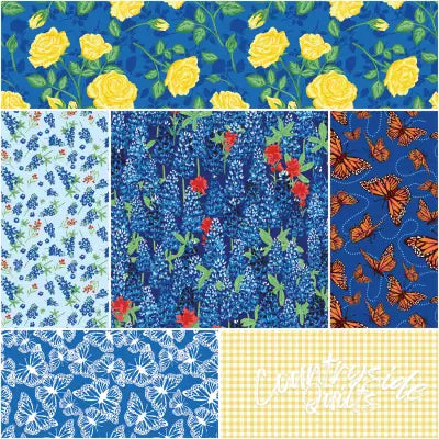 Friendship Florals 1 Yard Bundle Royal, 6pcs/bundle